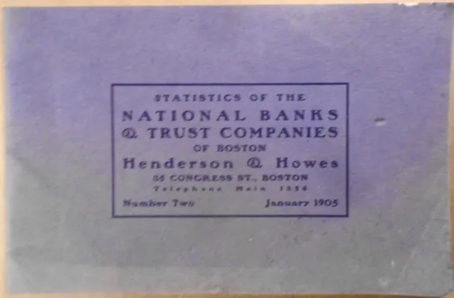 1905 Statistics of the national banks & trust companies of Boston