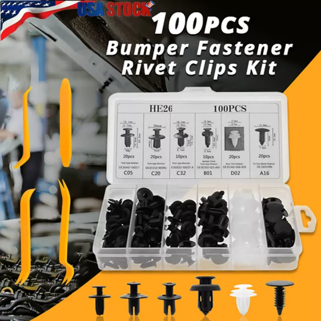 Accessories Clip Trim Car Push Pin Rivet Bumper Door Panel Retainer Fastener Kit