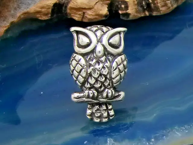 1 Piezas Talla Búho Pendientes 925 Plata de Ley Owl Tapones para los Oídos