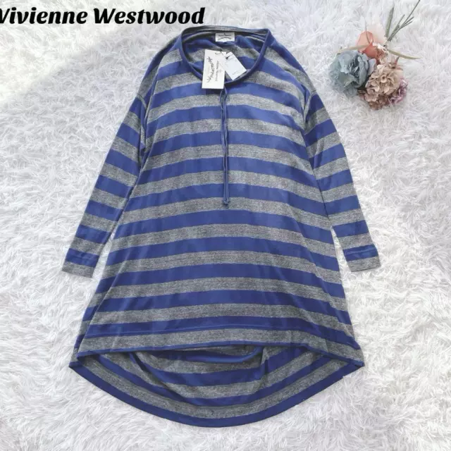 Vivienne Westwood Shirt Dress Anglomania Border Blue Size 38 From Japan
