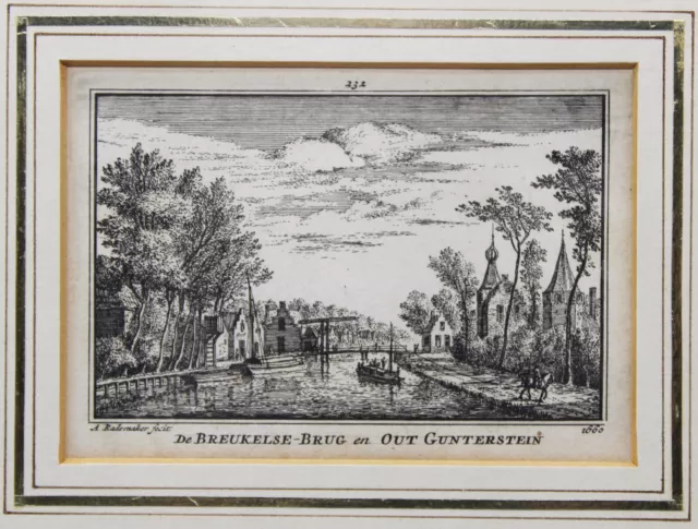 Original engraving Holland around 1750 Gunterstein