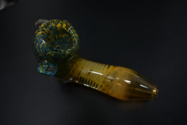 Beautiful Hand Made Fumed Glass hand Pipe 4.5" Tobacco Bowl Art
