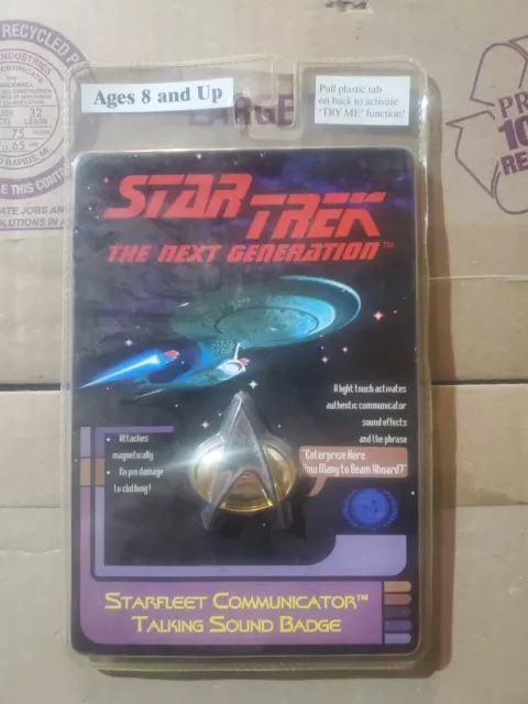 Star Trek The Next Generation Communicator Talking Magnetic Badge 1996