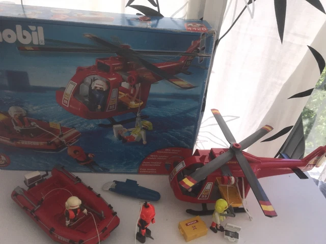 PLAYMOBIL POMPIER EN Tenue De Plongee Sauvetage Mer Ocean Bateau
