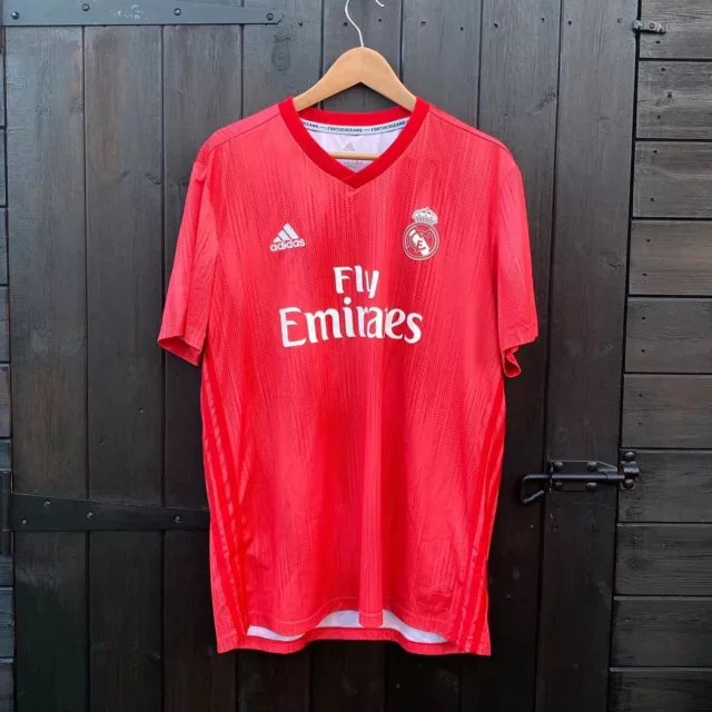 Real Madrid Parley Jersey 2018/19 Red Third Kit Jersey Shirt Soccer Adidas Sz XL