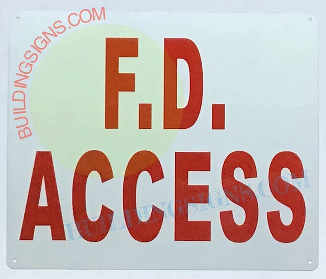 FIRE DEPARTMENT ACCESS Signs F.D. Access Sign (White, Reflective) £10.