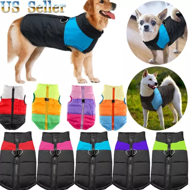 Waterproof Pet Dog Warm Padded Vest Coat Clothes Puppy Winter Jacket Apparels US