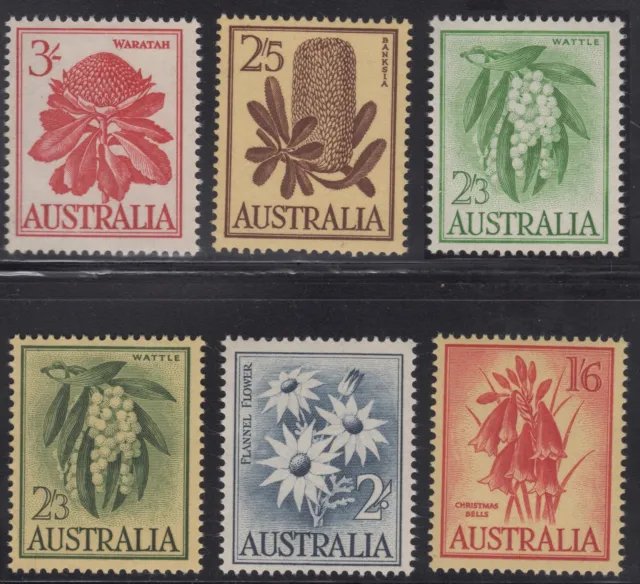1959-64 QEII Native Flowers set of 6 including white 2s3d, mnh