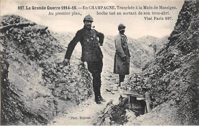MILITAIRE - SAN36311 - En Champagne - Tranchée à la main de Massiges - Au 1er