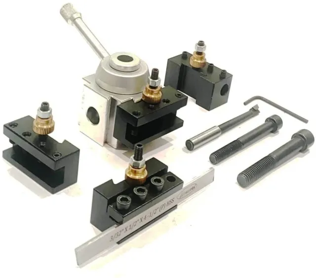 Aluminium Body Quick Change Tool Post Set for Mini Lathe Machine Tools-USA