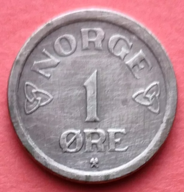 Moneta  Norvegia   da  1 Ore  del 1956 ,  circolata