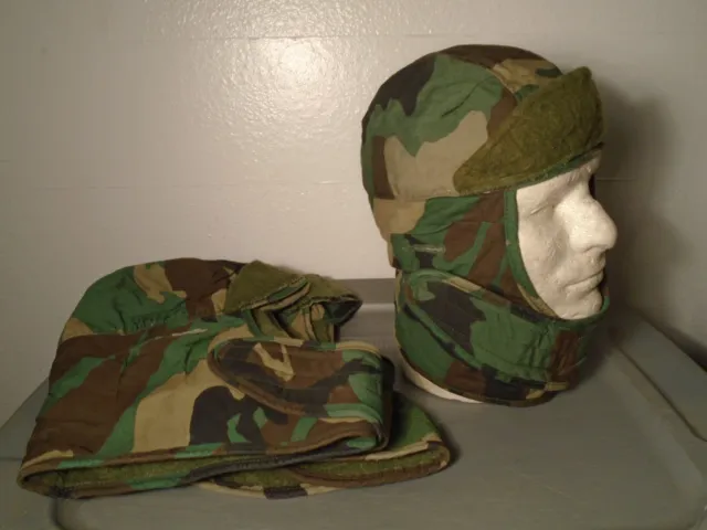 USGI Camouflage BDU M-1 Steel Pot Helmet Liner Cold Weather Hat Size 7 1985 54-C