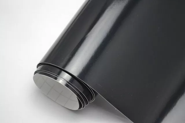 23,6€/m² Autofolie schwarz glänzend 25 x 152 cm selbstklebend Klebe Folie Muster