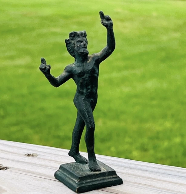 Bronze Bacchus God Wine Figural Statue Greek God