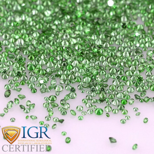 CERTIFIED Round Fancy Green Color VS 100% Loose Natural Diamond Wholesale Lot 3