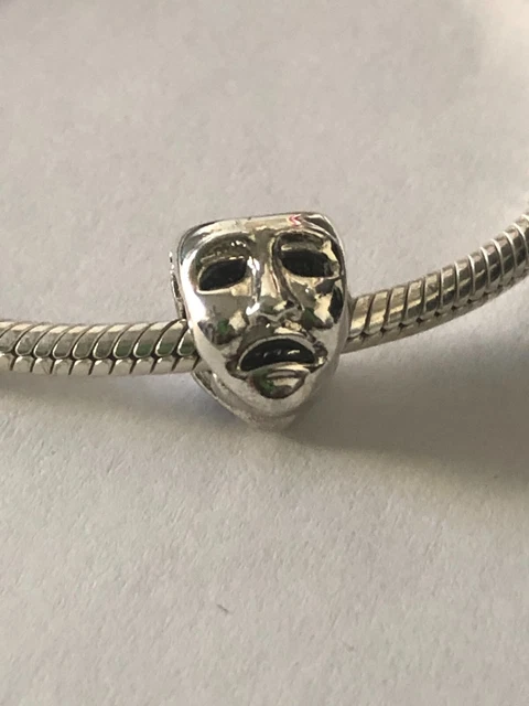 The Worlds A Stage Theatre Opera Mask Charm S925 Authentic Sterling Silver Bead