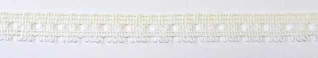 5 M Tendre Dentelle Coton 15mm Wollweiß