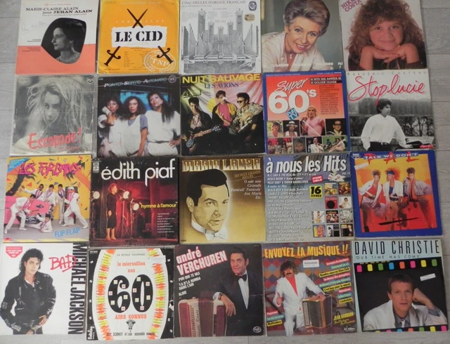 lot de 20 disques vinyle 33 tours et maxi 45 tours