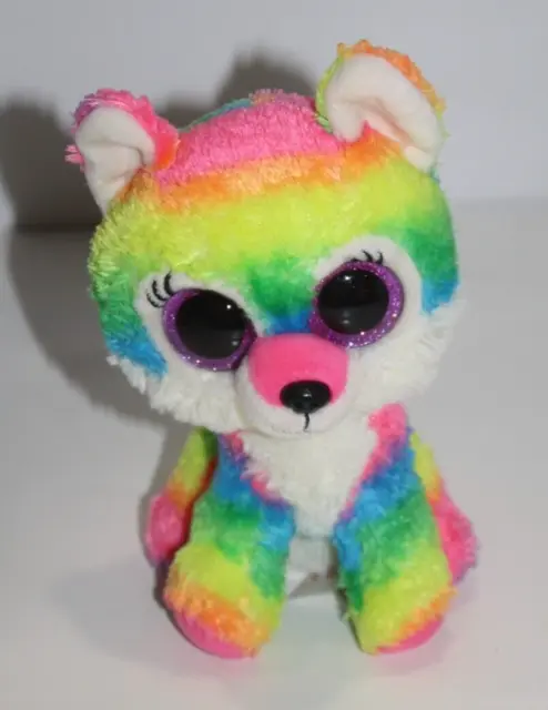 Ty Beanie Boos River 6" Great Wolf Lodge Exclusive Rainbow Plush Dog Tiedye Toy