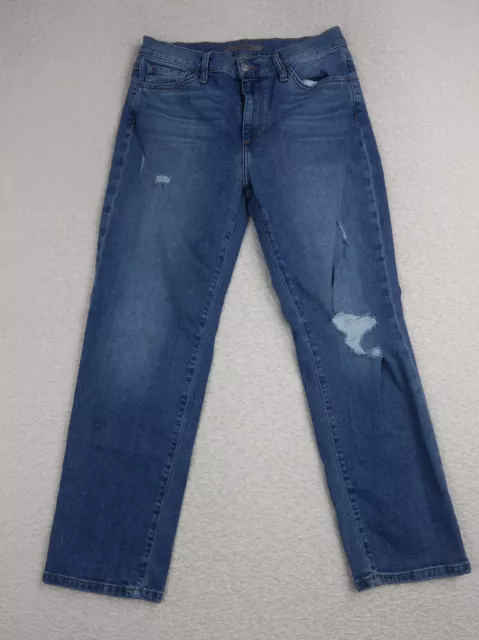 Joe's Women's Jeans Size 28 Straight Leg Blue Distressed Mid Rise Medium Wash