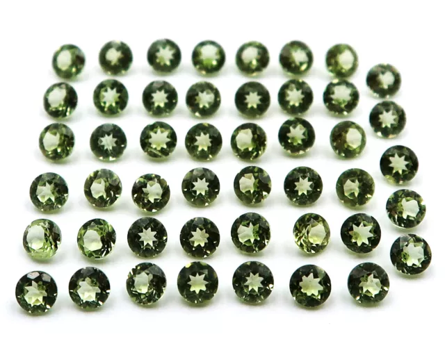 Peridoto - Facetado Ronda - Brillante -47pcs-3.35Cts- Ø 2.9mm - Terminal