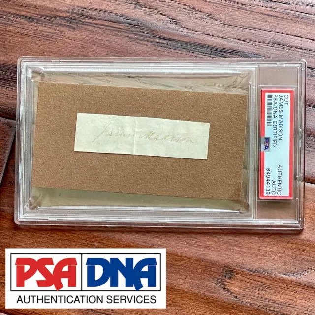 JAMES MADISON * PSA/DNA * Cut Signature AUTOGRAPH Signed * Slab