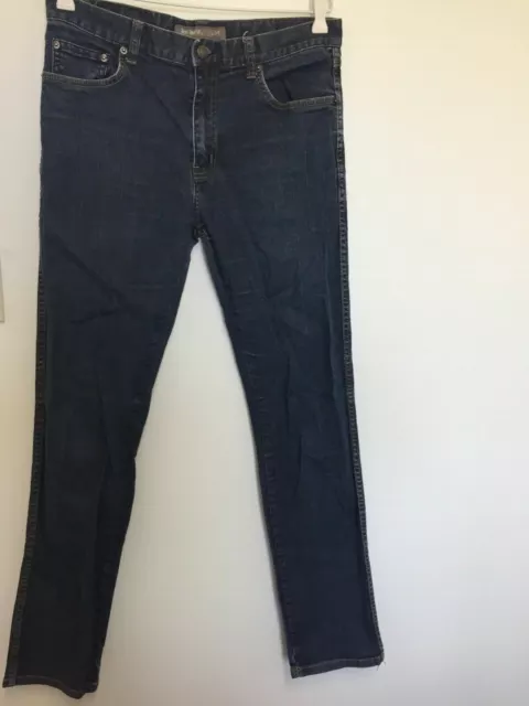 Just Jeans Mens Jeans Size 34 Blue Denim Pockets Logo Zip Close Straight