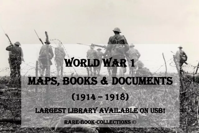 600 World War 1 Maps Books On Usb - The Somme Battle Ww1 Medal Tank Gun Aircraft