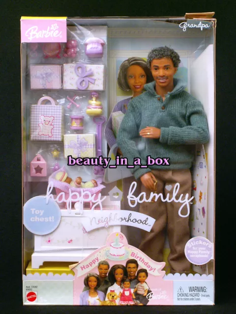 Grandpa Happy Family African American Barbie Doll Ken Grandfather NRFB AA