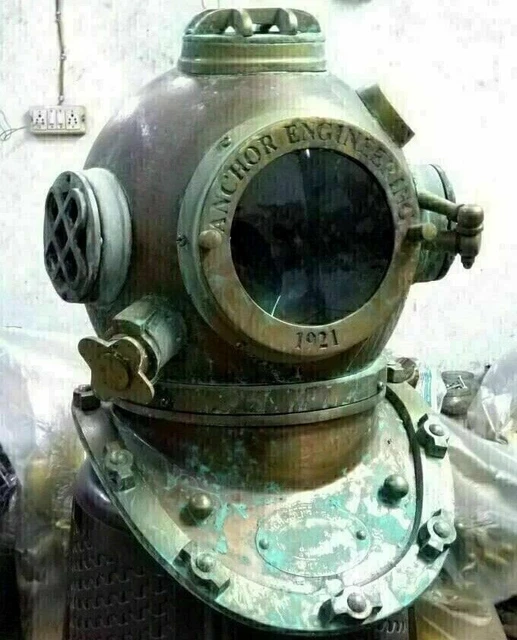 Rare Antique Diving Divers Helmet Mark V Vintage Navy Us Sea Deep Scuba Helmet M
