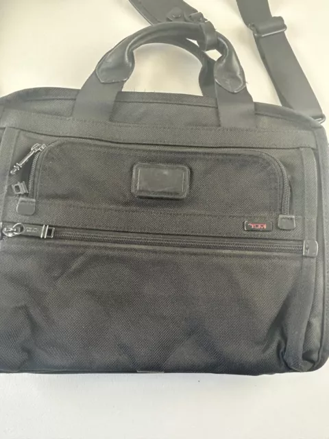 Tumi Alpha 2 Slim Deluxe Nylon Portfolio Laptop Bag Briefcase Black 2