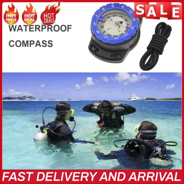 Outdoor Camping Compass, Waterproof, Bright, Underwater Watch (Blue)