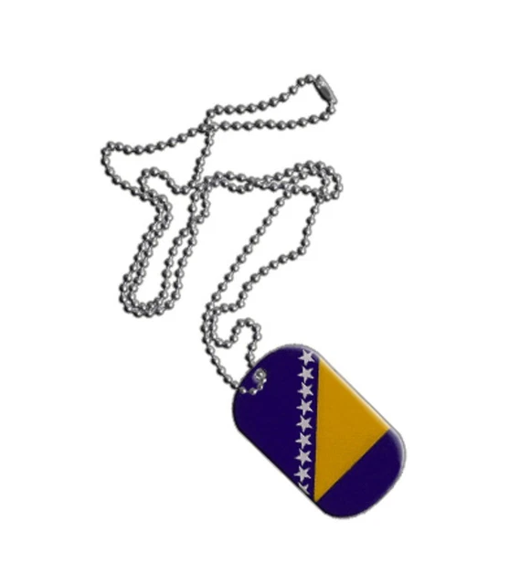 Dog Tag Fahne Flagge Bosnien Herzegowina DogTag 3x5cm Kette mit Anhänger
