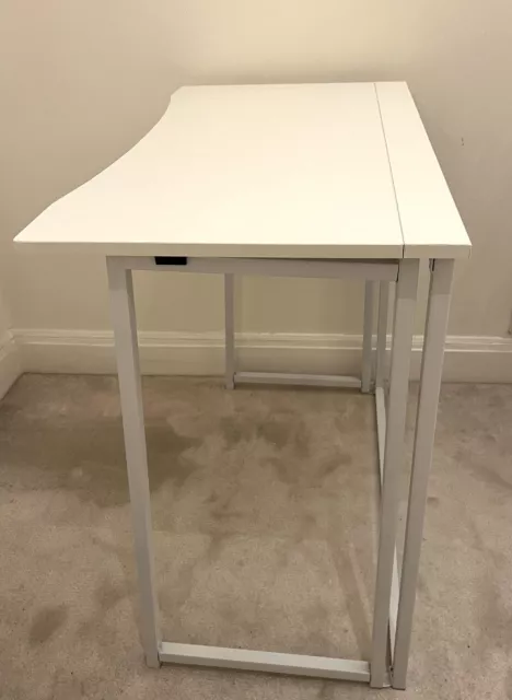 Ikea White Portable Table Desk Side Table Folds Down Good Condition