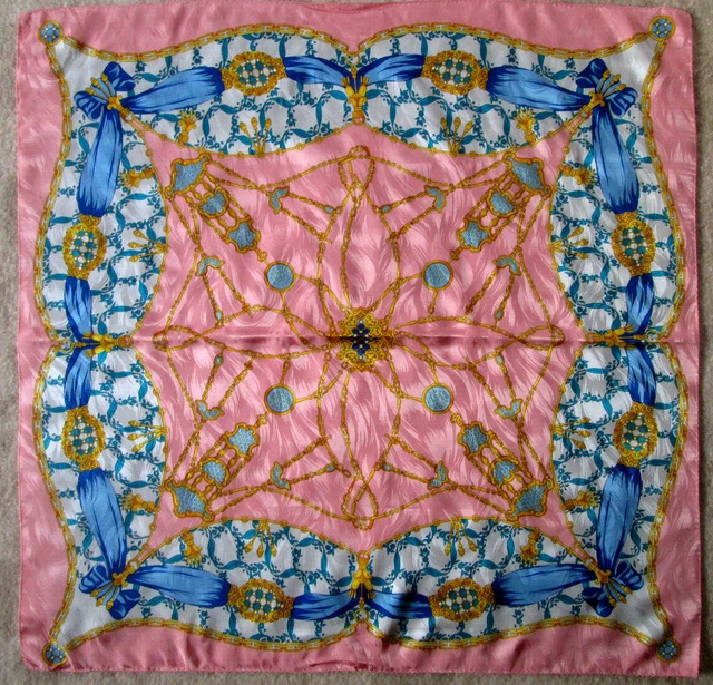 Foulard Vintage Gabriella Vicenza - Polyester, 83x86 Cm, Bleu - Occasion TBEG