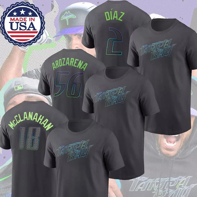 HOT NEW! TampaBayRays 2024 City Connect Player Name & Number T