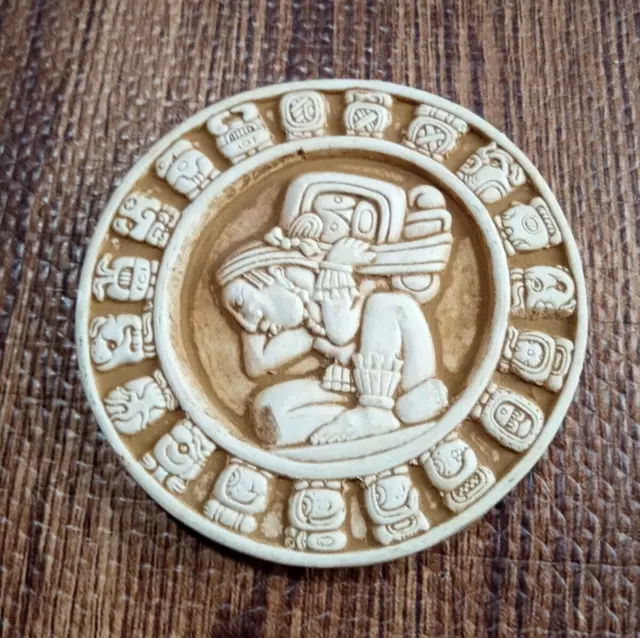 Renato Dorfman Mayan Zodiac Round 3D Ceramic Decorative Disc Calendar Sign