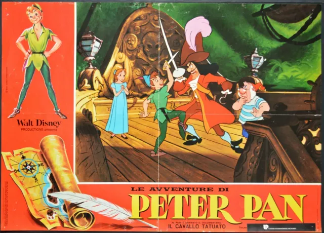 fotobusta LE AVVENTURE DI PETER PAN WALT DISNEY ANIMAZIONE CARTONE