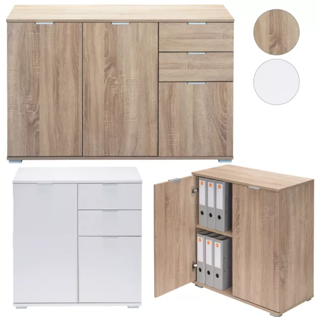 Casaria Kommode Schubladen Türen Holz Wohnzimmer Flur Sideboard Anrichte Schrank