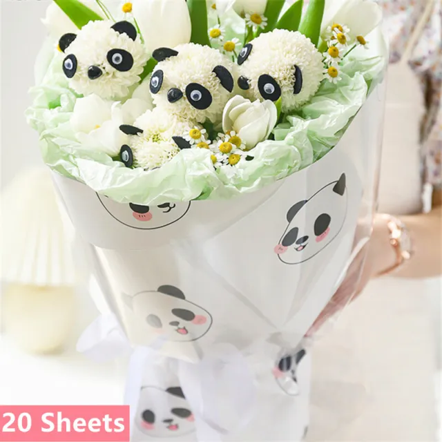 20 Blätter Panda Bedruckt Verpackung Papier Bukett Geschenk 58.4x58.4cm DIY Chic