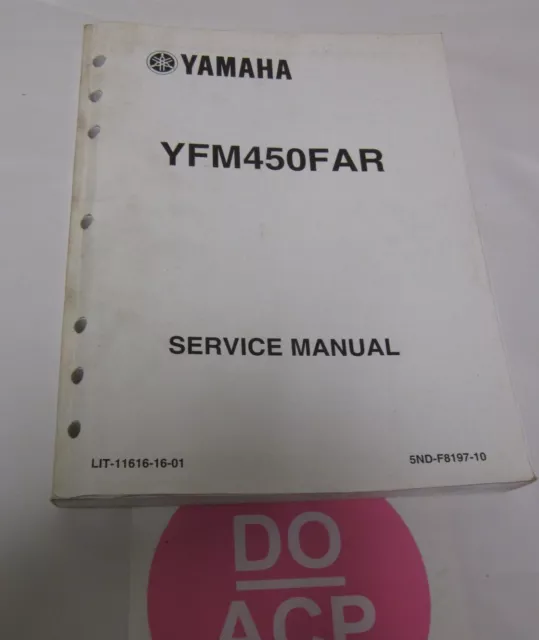 2002 Yamaha Yfm450Far Service Manual