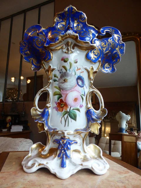 Très Grand vase d'église / de mariée XIXème Porcelaine de Paris