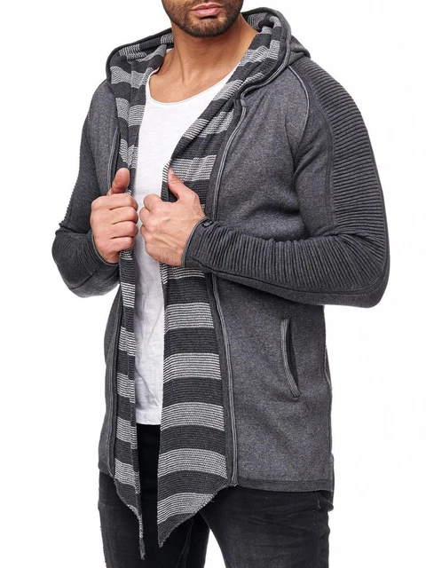 Cardigan Herren Lang Kapuze Redbridge Herren Cardigan Stylische