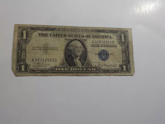 Silver Certificate 1935 1 Dollar Bill Paper Money One Currency Blue Seal Note