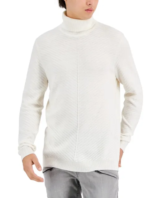 INC International Concepts Mens Axel Turtleneck Sweater Antique White Large