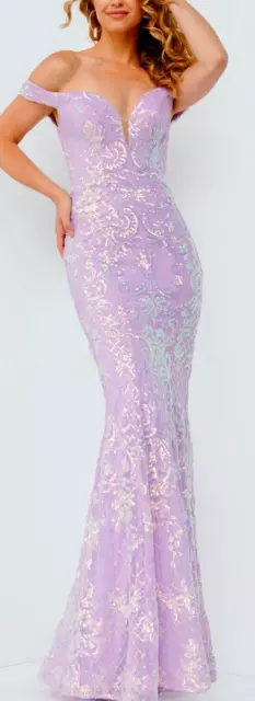 Jovani JVN04515 Lilac Dress Size 12 NWT