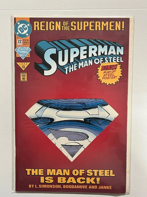 Superman: The Man of Steel #22 [Die-Cut Cover Edition] (Jun 1993, DC) | Combined