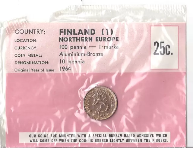 FINLAND 1964 10 Pennia (Aluminium-Bronze) In Original Packaging