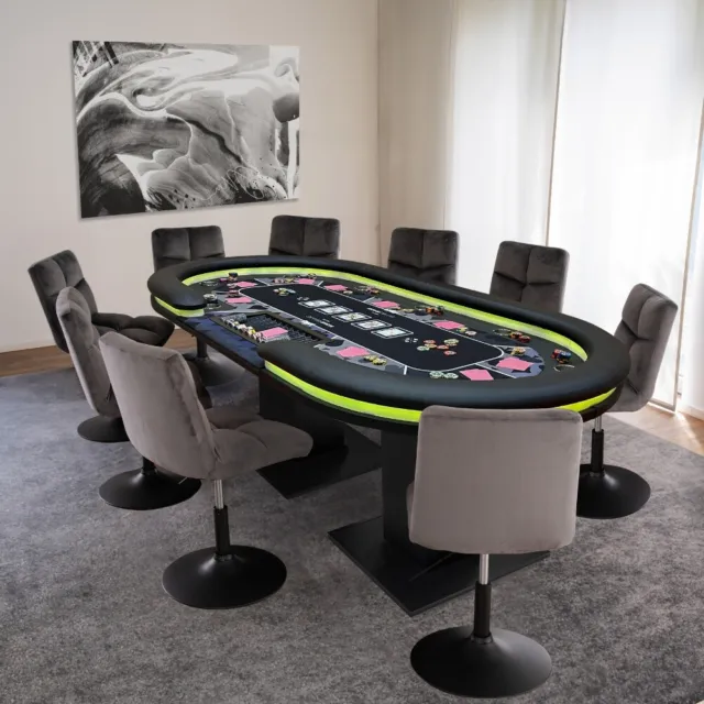 HOME DELUXE Pokertisch Pokerauflage Pokertable Casino Chiptray Getränkehalter