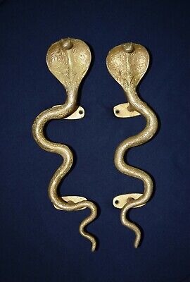 Golden Pair Cobra Snake Shaped Brass Door Handle Restaurant Door Decoration CA07